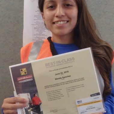 Young girl smiles for being best in class
